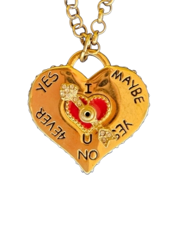 Betsey Johnson Jewelry - 💘Betsey Johnson RARE RETIRED HTF Gold Heart Spinner Arrow Pendant Necklace EPC